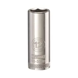 DeWALT DWMT86324OSP Drive Socket, 12 mm Socket, 3/8 in Drive, 6 -Point, Vanadium Steel, Polished Chrome