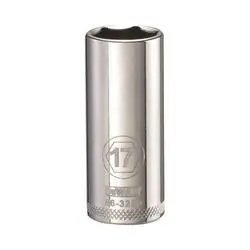 DeWALT DWMT86328OSP Drive Socket, 17 mm Socket, 3/8 in Drive, 6 -Point, Vanadium Steel, Polished Chrome