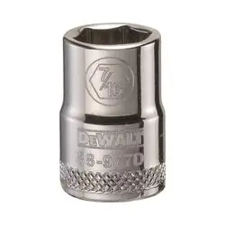 DeWALT DWMT88977OSP Hand Socket, 7/16 in Socket, 3/8 in Drive, 6 -Point, Vanadium Steel, Polished Chrome