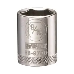 DeWALT DWMT88979OSP Hand Socket, 9/16 in Socket, 3/8 in Drive, 6 -Point, Vanadium Steel, Polished Chrome