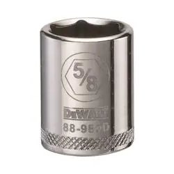 DeWALT DWMT88980OSP Hand Socket, 5/8 in Socket, 3/8 in Drive, 6 -Point, Vanadium Steel, Polished Chrome