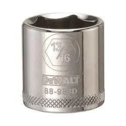 DeWALT DWMT88983OSP Hand Socket, 13/16 in Socket, 3/8 in Drive, 6 -Point, Vanadium Steel, Polished Chrome