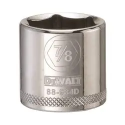 DeWALT DWMT88984OSP Hand Socket, 7/8 in Socket, 3/8 in Drive, 6 -Point, Vanadium Steel, Polished Chrome