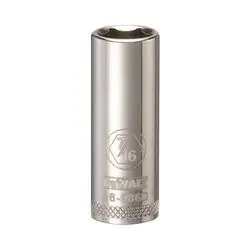 DeWALT DWMT88986OSP Drive Socket, 7/16 in Socket, 3/8 in Drive, 6 -Point, Vanadium Steel, Polished Chrome