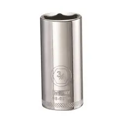DeWALT DWMT88991OSP Drive Socket, 3/4 in Socket, 3/8 in Drive, 6 -Point, Vanadium Steel, Polished Chrome