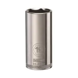 DeWALT DWMT94961OSP Drive Socket, 19 mm Socket, 3/8 in Drive, 6 -Point, Vanadium Steel, Polished Chrome