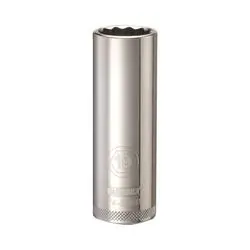 DeWALT DWMT74550OSP Drive Socket, 19 mm Socket, 1/2 in Drive, 12 -Point, Vanadium Steel, Polished Chrome