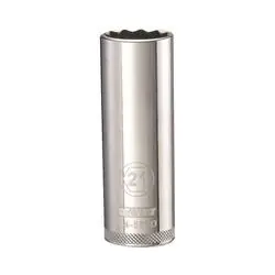 DeWALT DWMT74551OSP Drive Socket, 21 mm Socket, 1/2 in Drive, 12 -Point, Vanadium Steel, Polished Chrome