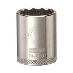 DeWALT DWMT74559OSP Drive Socket, 1 in Socket, 1/2 in Drive, 12 -Point, Vanadium Steel, Polished Chrome
