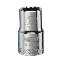 DeWALT DWMT74560OSP Drive Socket, 1/2 in Socket, 1/2 in Drive, 12 -Point, Vanadium Steel, Polished Chrome