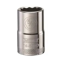 DeWALT DWMT74590OSP Drive Socket, 5/8 in Socket, 1/2 in Drive, 12 -Point, Steel, Polished Chrome Vanadium