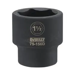 DeWALT DWMT75156OSP Impact Socket, 1-1/2 in Socket, 3/4 in Drive, 6 -Point, CR-440 Steel, Black Oxide