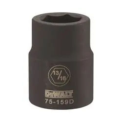 DeWALT DWMT75159OSP Impact Socket, 13/16 in Socket, 3/4 in Drive, 6 -Point, CR-440 Steel, Black Oxide