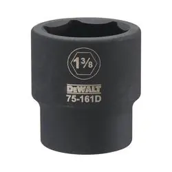 DeWALT DWMT75161OSP Impact Socket, 1-3/8 in Socket, 3/4 in Drive, 6 -Point, CR-440 Steel, Black Oxide