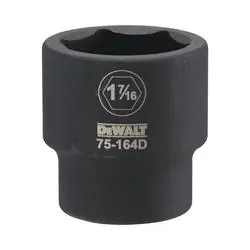 DeWALT DWMT75164OSP Impact Socket, 1-7/16 in Socket, 3/4 in Drive, 6 -Point, CR-440 Steel, Black Oxide