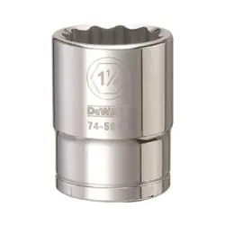 DeWALT DWMT74596OSP Drive Socket, 1-1/8 in Socket, 3/4 in Drive, 12 -Point, Vanadium Steel, Polished Chrome
