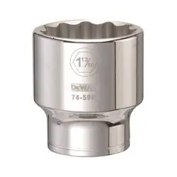 DeWALT DWMT74598OSP Drive Socket, 1-13/16 in Socket, 3/4 in Drive, 12 -Point, Vanadium Steel, Polished Chrome