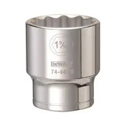 DeWALT DWMT74606OSP Drive Socket, 1-9/16 in Socket, 3/4 in Drive, 12 -Point, Vanadium Steel, Polished Chrome