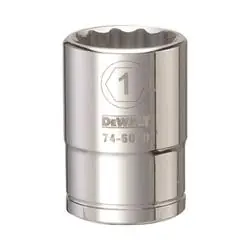 DeWALT DWMT74607OSP Drive Socket, 1 in Socket, 3/4 in Drive, 12 -Point, Vanadium Steel, Polished Chrome