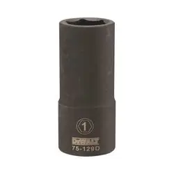 DeWALT DWMT75129OSP Impact Socket, 1 in Socket, 3/4 in Drive, 6 -Point, CR-440 Steel, Black Oxide