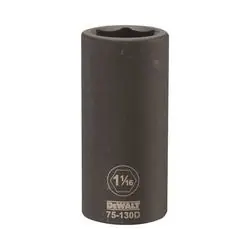 DeWALT DWMT75130OSP Impact Socket, 1-1/16 in Socket, 3/4 in Drive, 6 -Point, CR-440 Steel, Black Oxide