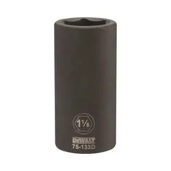 DeWALT DWMT75133OSP Impact Socket, 1-1/8 in Socket, 3/4 in Drive, 6 -Point, CR-440 Steel, Black Oxide
