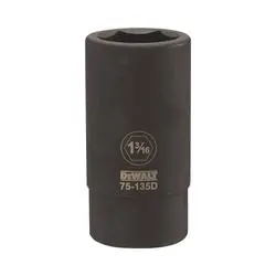 DeWALT DWMT75135OSP Impact Socket, 1-3/16 in Socket, 3/4 in Drive, 6 -Point, CR-440 Steel, Black Oxide