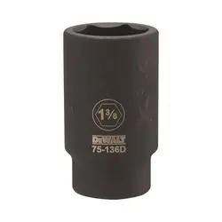 DeWALT DWMT75136OSP Impact Socket, 1-3/8 in Socket, 3/4 in Drive, 6 -Point, CR-440 Steel, Black Oxide