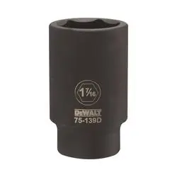 DeWALT DWMT75139OSP Impact Socket, 1-7/16 in Socket, 3/4 in Drive, 6 -Point, CR-440 Steel, Black Oxide