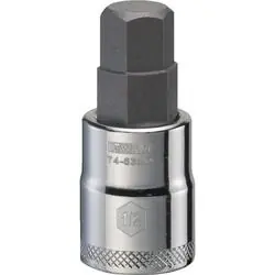 DeWALT DWMT74635OSP Fractional Hex Bit Socket, 1/2 in Tip, 3/8 in Drive, Polished Chrome Vanadium, 1-31/32 in OAL