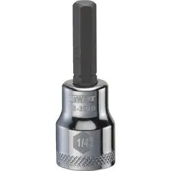 DeWALT DWMT86391OSP Fractional Hex Bit Socket, 1/4 in Tip, 3/8 in Drive, Polished Chrome Vanadium, 1-31/32 in OAL