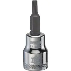 DeWALT DWMT87142OSP Torx Bit Socket, T20 Tip, 3/8 in Drive, Polished Chrome Vanadium
