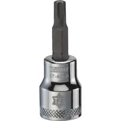 DeWALT DWMT87406OSP Torx Bit Socket, T27 Tip, 3/8 in Drive, Polished Chrome Vanadium