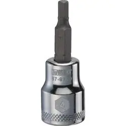 DeWALT DWMT87971OSP Fractional Hex Bit Socket, 4 mm Tip, 3/8 in Drive, Polished Chrome Vanadium, 1-31/32 in OAL
