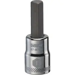 DeWALT DWMT87975OSP Fractional Hex Bit Socket, 8 mm Tip, 3/8 in Drive, Polished Chrome Vanadium, 1-31/32 in OAL
