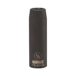 DeWALT DWMT73934OSP Impact Socket, 1/2 in Socket, 1/2 in Drive, 6 -Point, CR-440 Steel, Black Oxide