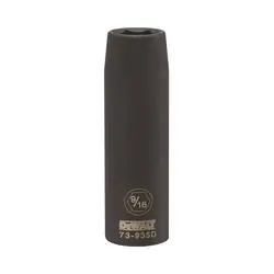 DeWALT DWMT73935OSP Impact Socket, 9/16 in Socket, 1/2 in Drive, 6 -Point, CR-440 Steel, Black Oxide