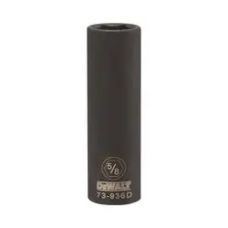 DeWALT DWMT73936OSP Impact Socket, 5/8 in Socket, 1/2 in Drive, 6 -Point, CR-440 Steel, Black Oxide