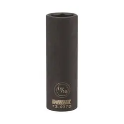 DeWALT DWMT73937OSP Impact Socket, 11/16 in Socket, 1/2 in Drive, 6 -Point, CR-440 Steel, Black Oxide