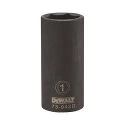 DeWALT DWMT73942OSP Impact Socket, 1 in Socket, 1/2 in Drive, 6 -Point, CR-440 Steel, Black Oxide