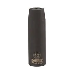 DeWALT DWMT73945OSP Impact Socket, 12 mm Socket, 1/2 in Drive, 6 -Point, CR-440 Steel, Black Oxide