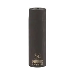 DeWALT DWMT73947OSP Impact Socket, 14 mm Socket, 1/2 in Drive, 6 -Point, CR-440 Steel, Black Oxide