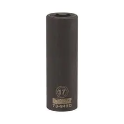 DeWALT DWMT73949OSP Impact Socket, 17 mm Socket, 1/2 in Drive, 6 -Point, CR-440 Steel, Black Oxide