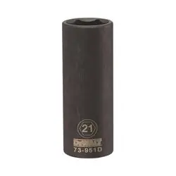 DeWALT DWMT73951OSP Impact Socket, 21 mm Socket, 1/2 in Drive, 6 -Point, CR-440 Steel, Black Oxide