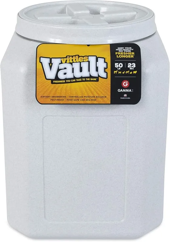 Petmate Vittles Vault Pawprint Outback Food Storage Container 50lbs - Granite Stone