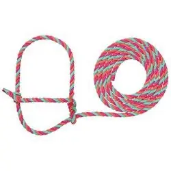 WEAVER LEATHER 35-7900-H38 Cattle Rope Halter, Coral/Gray/Teal