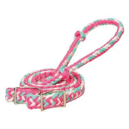 WEAVER LEATHER 35-2051-B19 Barrel Rein, 8 ft L, 1/2 in W, Conway Buckle, Nylon, Mint/Pink/Sparkle/White