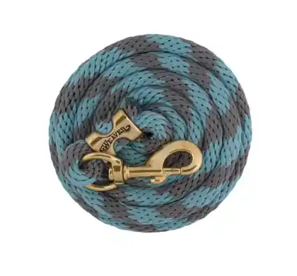 WEAVER LEATHER 35-2100-S32 Lead Rope, 5/8 in Dia, 10 ft L, Brass/Polypropylene, Blue/Gray