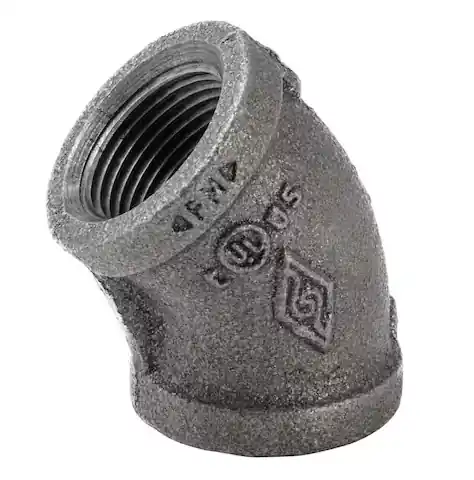 STZ 310-E45-34 Pipe Elbow, 3/4 in FPT, 3/4 in FPT, 45 deg, Iron