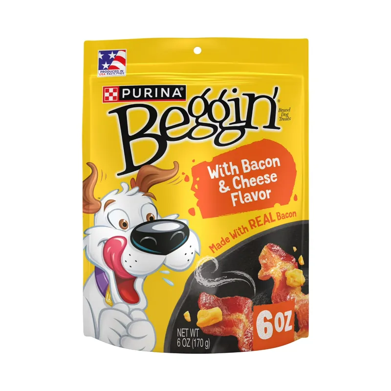 Purina Beggin‘ Strips With Real Meat Dog Adult Dog Treats With Bacon and Cheese Flavors - 6oz